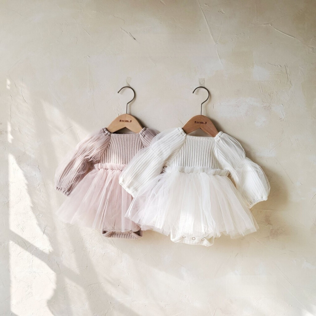 Infant Mesh Puff Sleeve Princess Flowy & Comfortable Dress