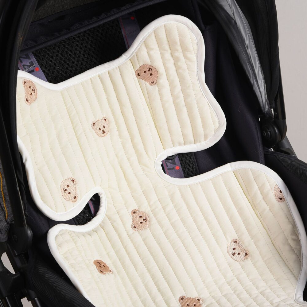 Stroller Thin Breathable Cotton Embroidered Seat - Image 3