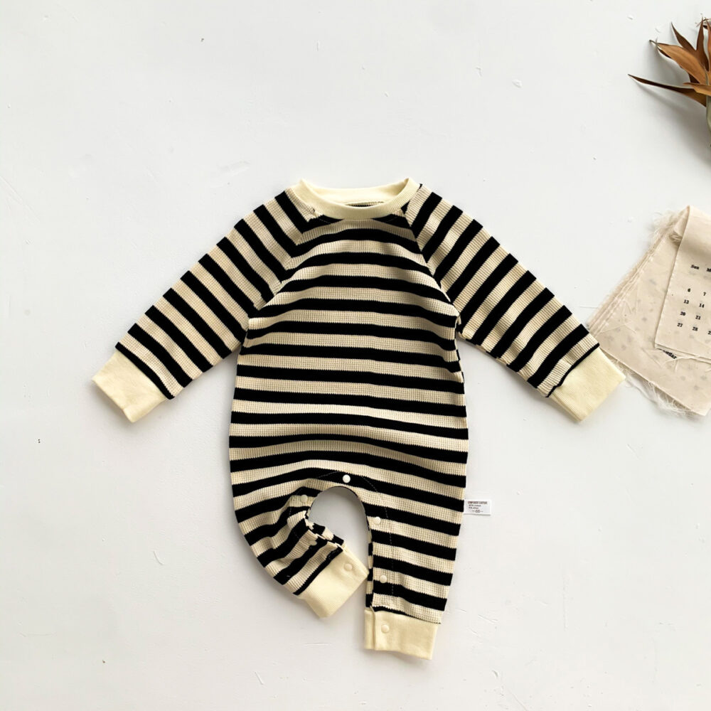 Simple Striped One-piece Romper For Boys - Image 5