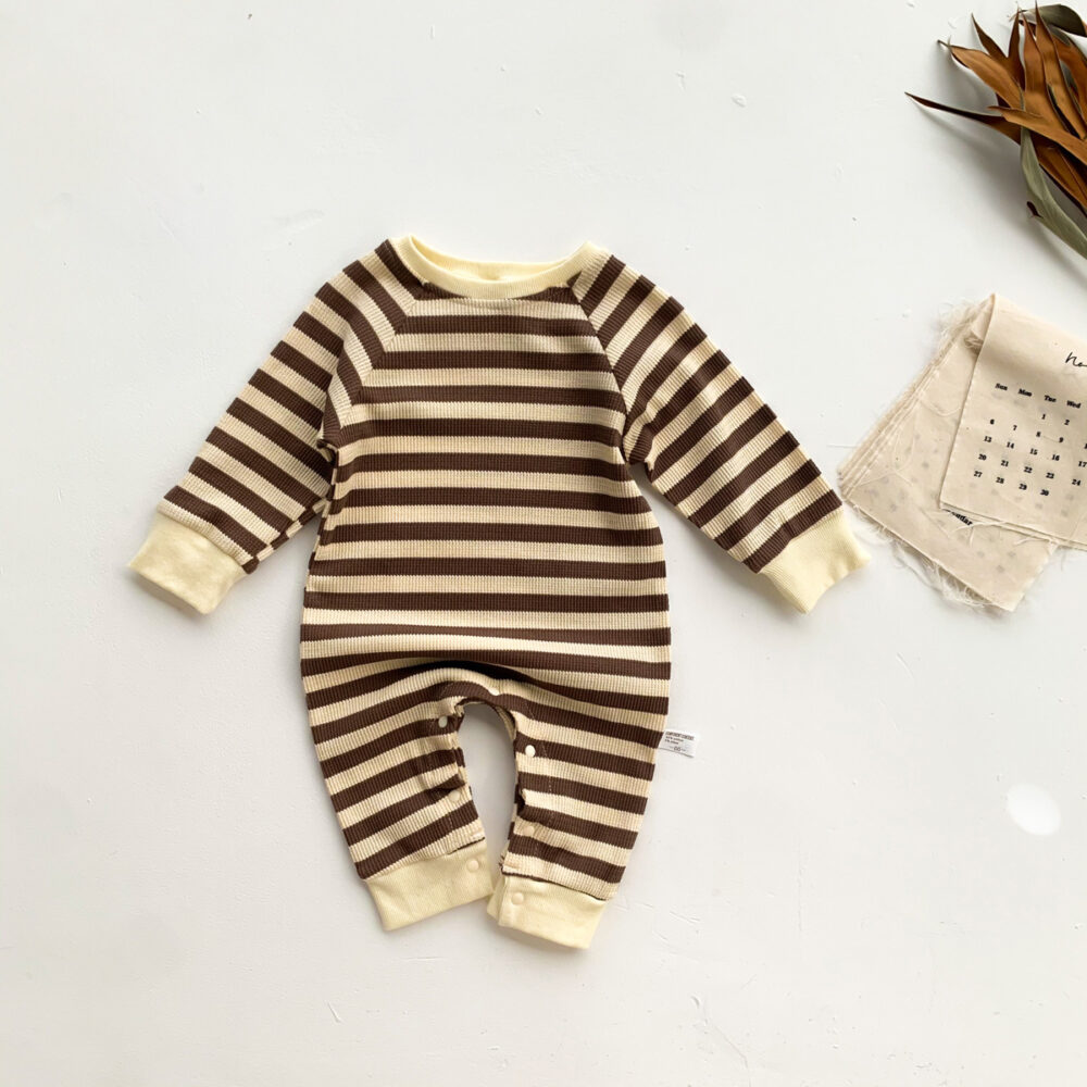 Simple Striped One-piece Romper For Boys - Image 4