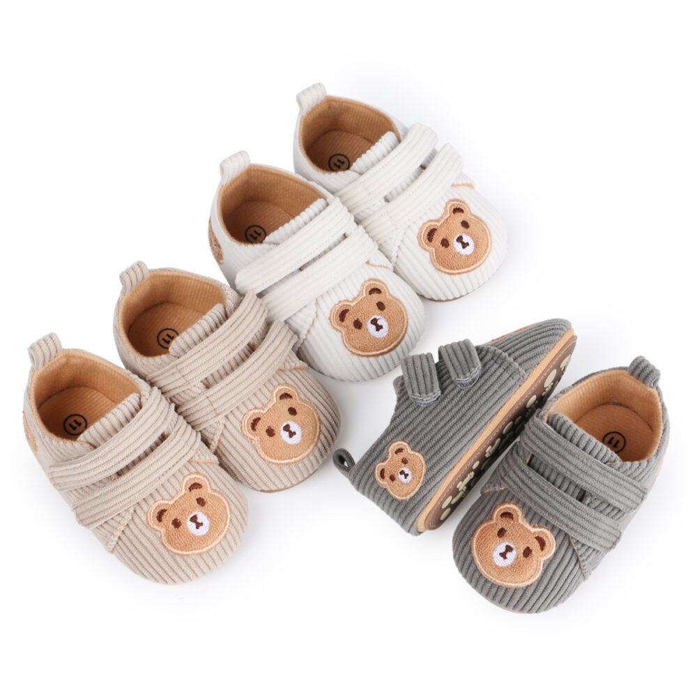 Corduroy Cartoon Bear Baby Baby Lightweight & Comfortable Shoes