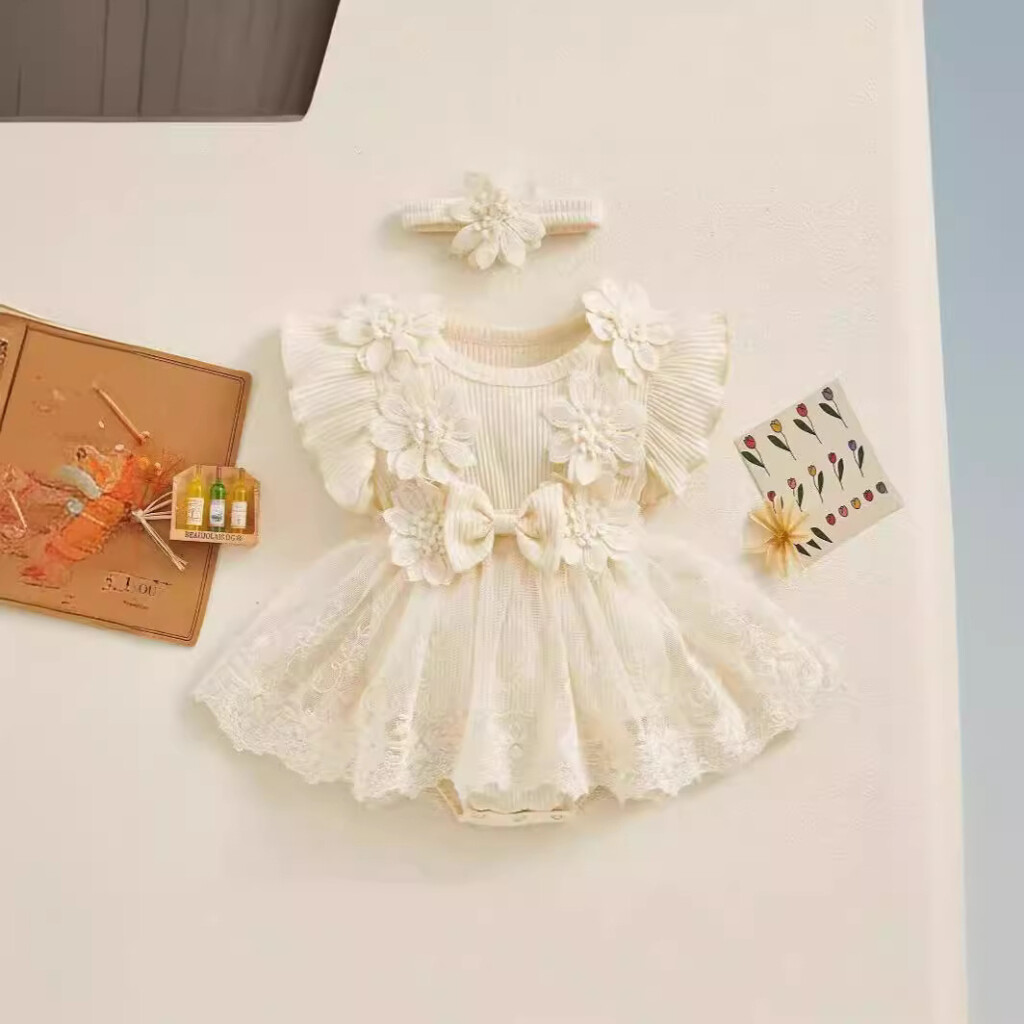 Baby Short Sleeve Romper Flowy & Comfortable Dress - Image 9