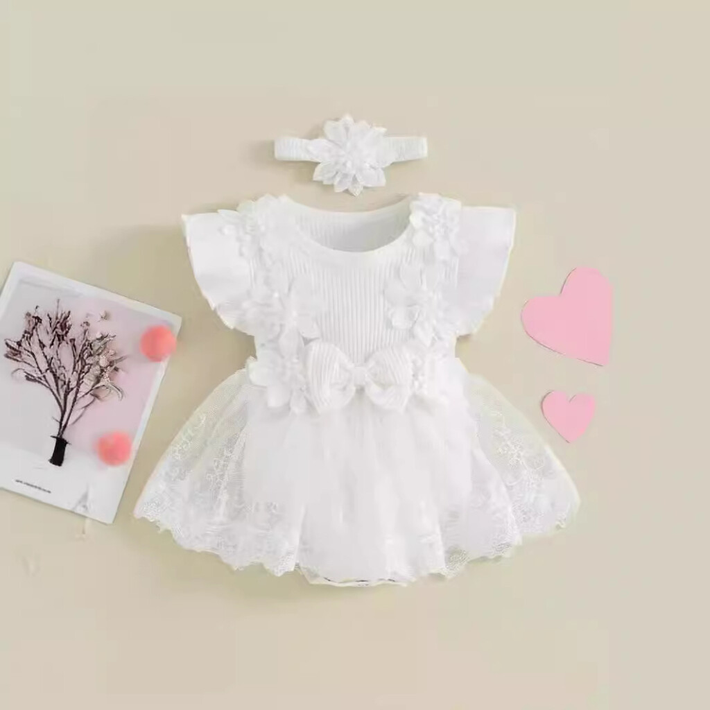 Baby Short Sleeve Romper Flowy & Comfortable Dress - Image 8