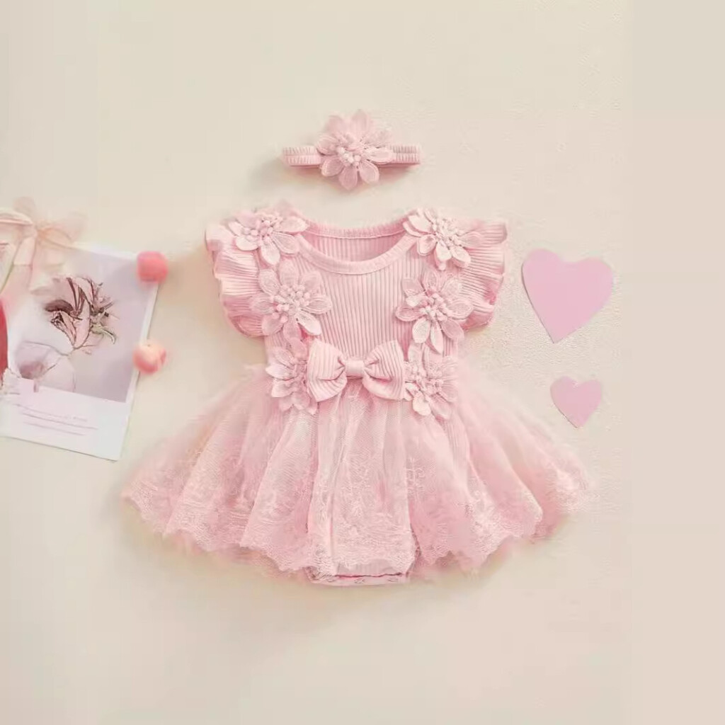 Baby Short Sleeve Romper Flowy & Comfortable Dress - Image 6