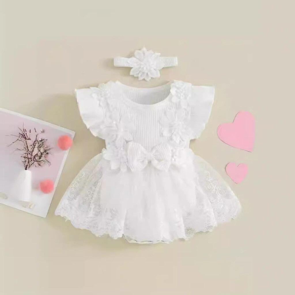 Baby Short Sleeve Romper Flowy & Comfortable Dress - Image 4