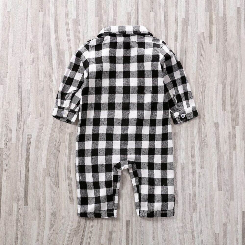 Baby striped plaid onesie - Image 3