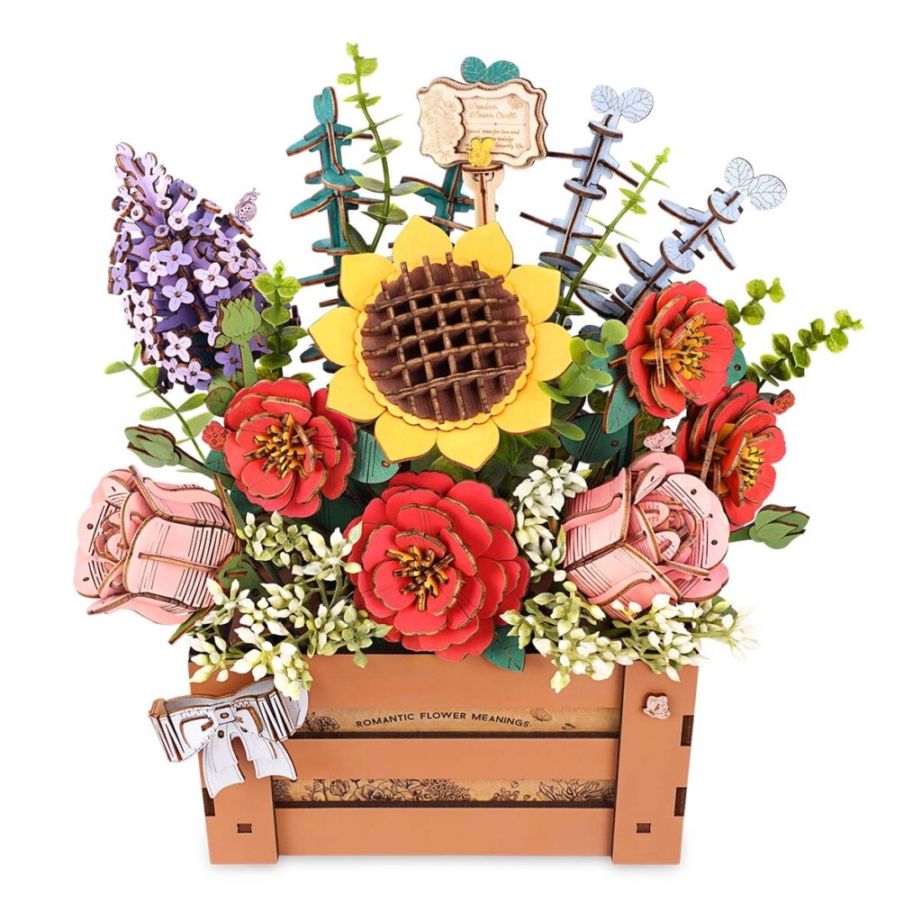 Rowood DIY Wooden Flower Bouquet 3D - Image 2