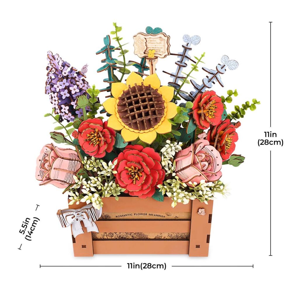 Rowood DIY Wooden Flower Bouquet 3D - Image 3