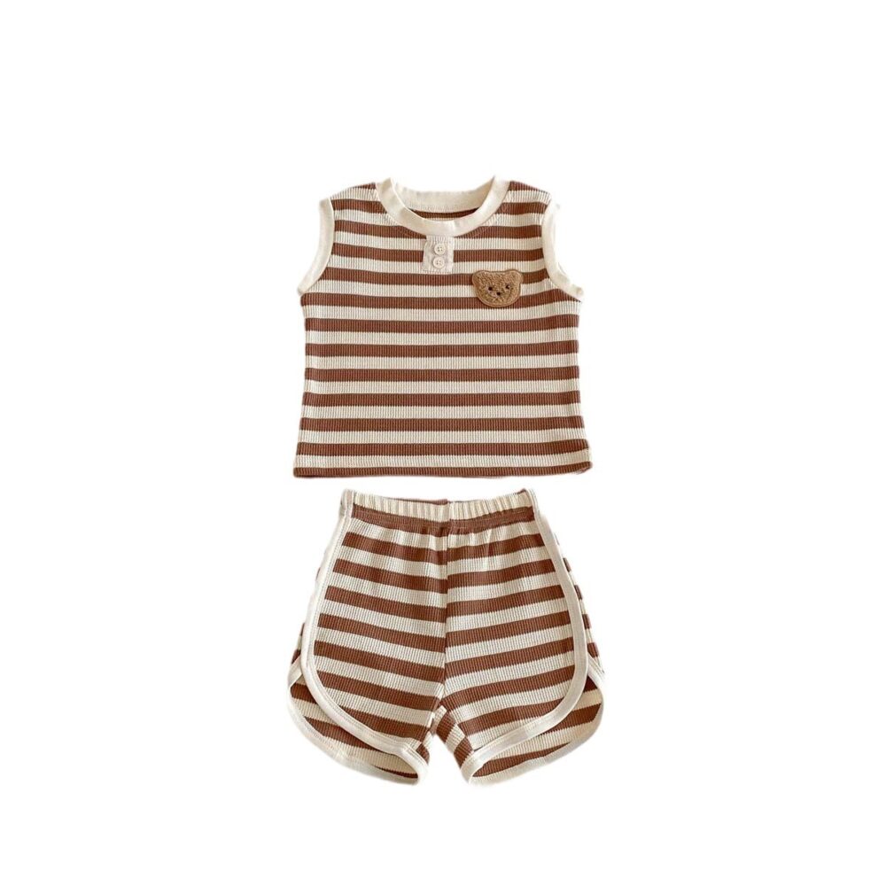 Baby Waffle Bear Sleeveless Top Two-piece - Image 5