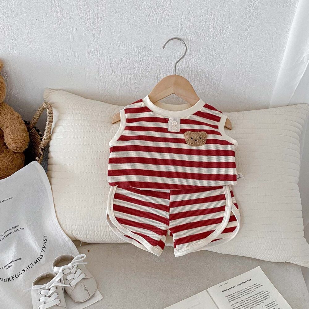 Baby Waffle Bear Sleeveless Top Two-piece - Image 9