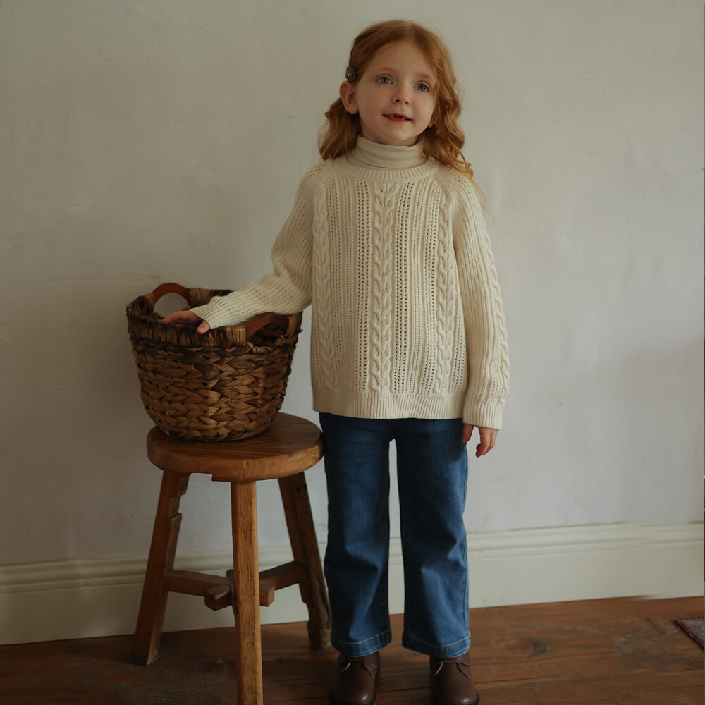 Girls' Wool Blended Base Cozy & Soft Sweater Top - Image 5