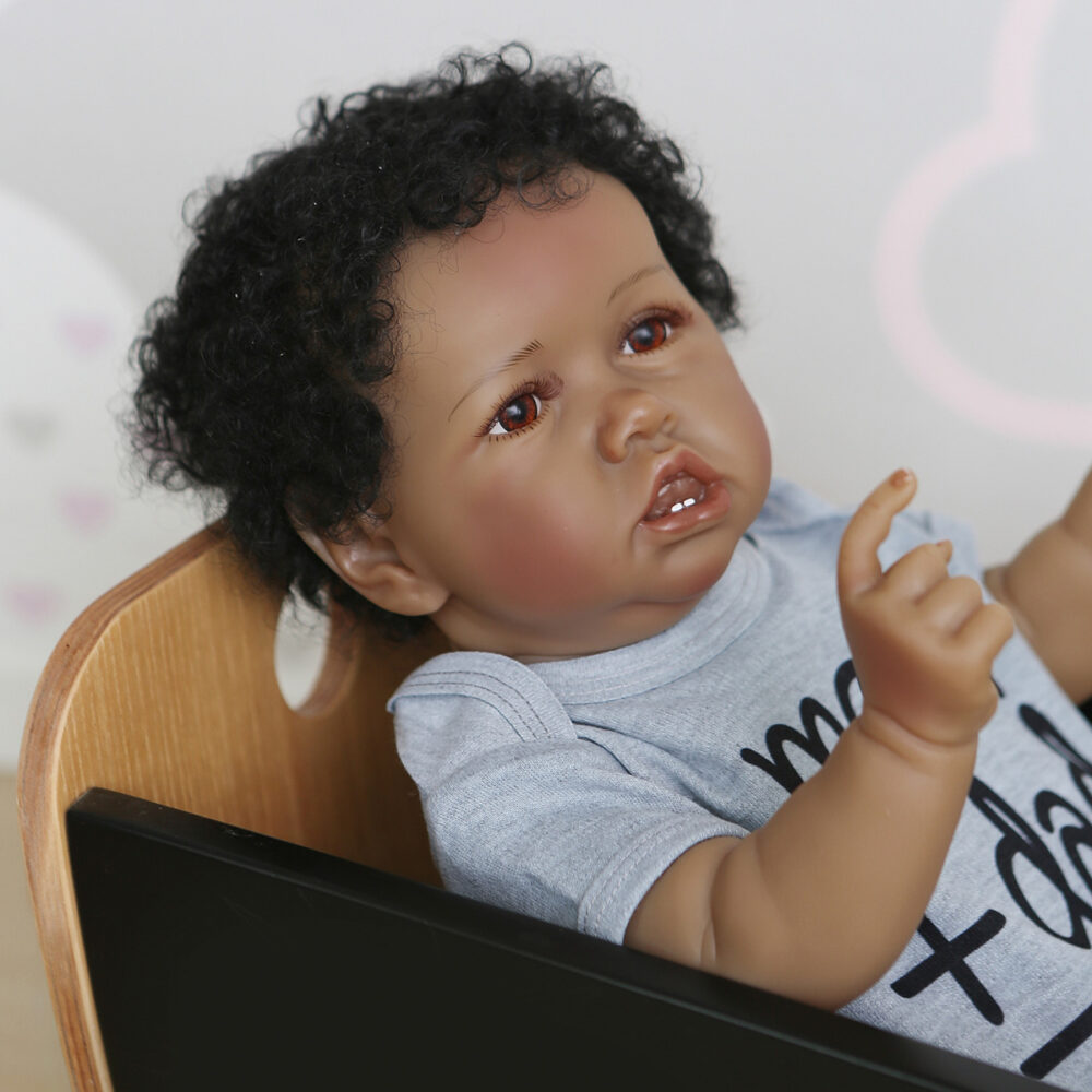 22inch Reborn Toddler Doll Black Saskia Toddler Boy - Image 3