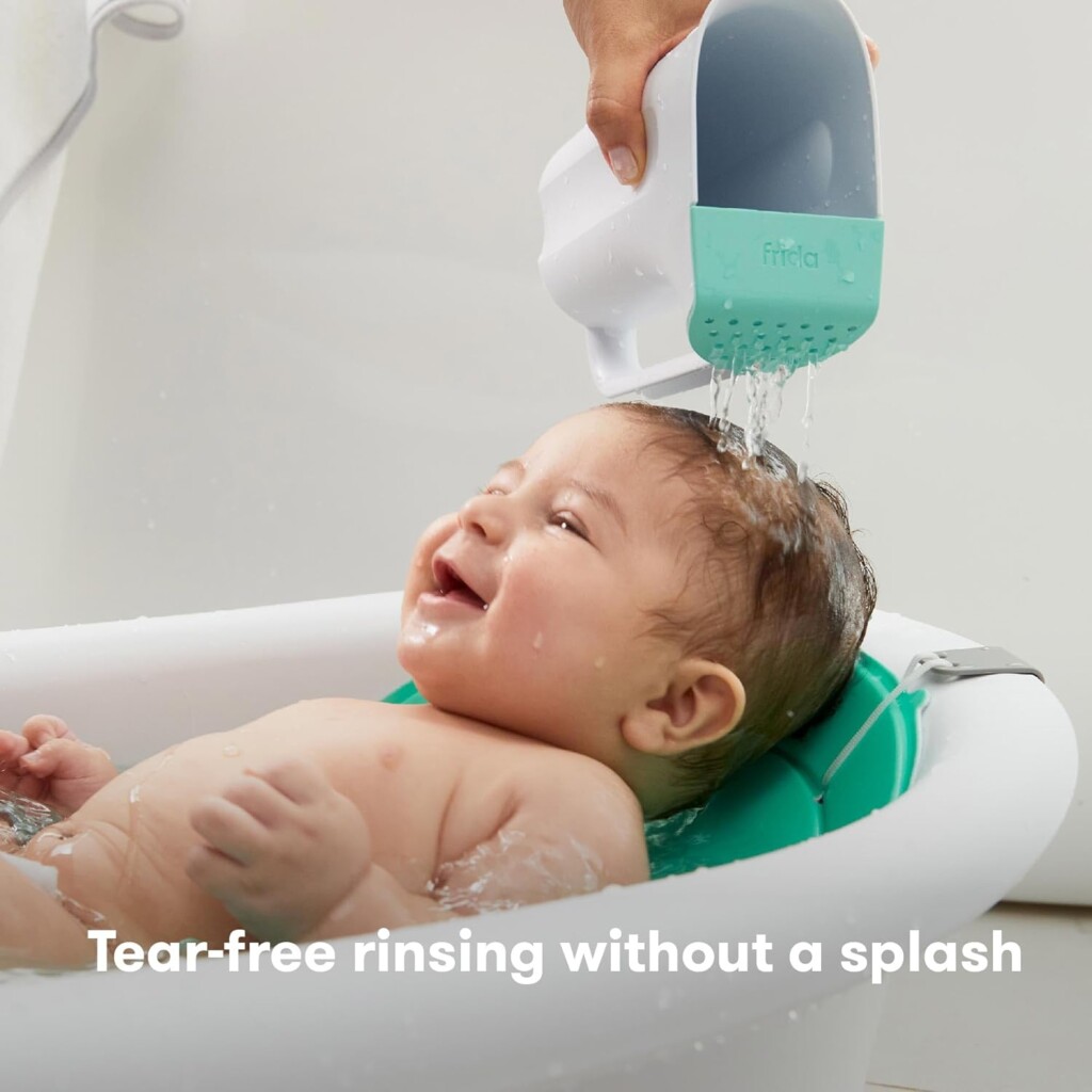 Frida Baby Control The Flow Bath Rinse Cup | Rinser Cup to Wash Hair + Body | Rinser Cup for Bath Time with Easy Grip Handle + Removable Rain Shower - Image 6