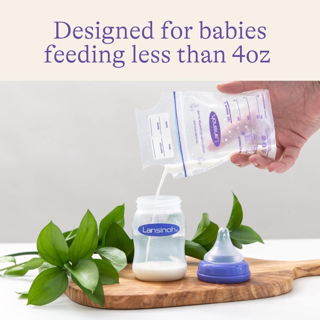 Lansinoh Breastmilk Storage Bags, 50 Count, Baby Essentials, Easy to Use Disposable Breastmilk Storage Bag, Airtight, Zipper Closure, Resealable, Refrigeration & Freezer Safe, BPA/BPS Free, 4 Ounce - Image 6